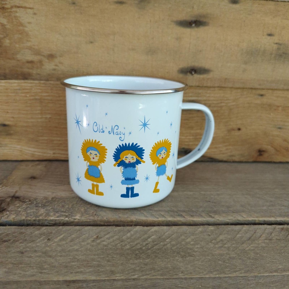 Vintage Old Navy Eskimo Enamelware Mug